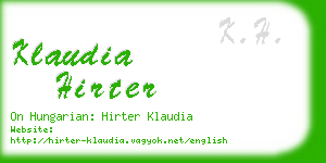 klaudia hirter business card